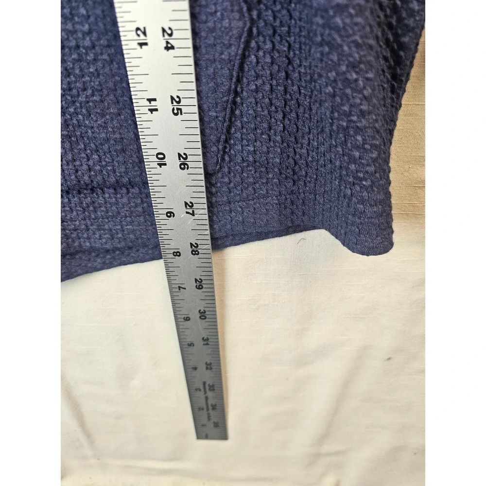 All in Motion Mens Textured Waffle Knit Hoodie Navy Blue Large NEW